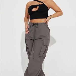 Don't Hold Back Cargo Parachute Pant - Charcoal